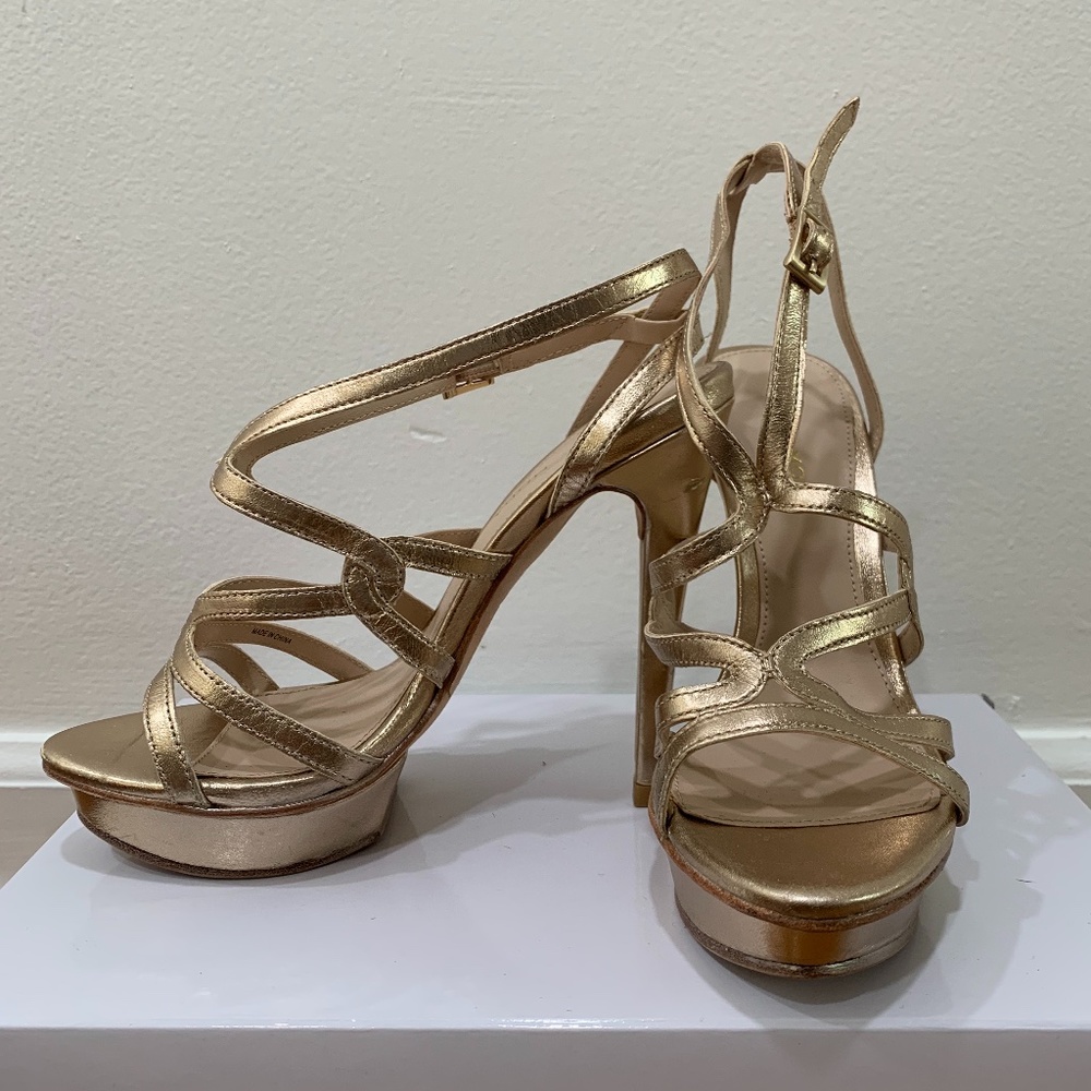 Too hot to Handle strappy heel (gold) SIZE 5